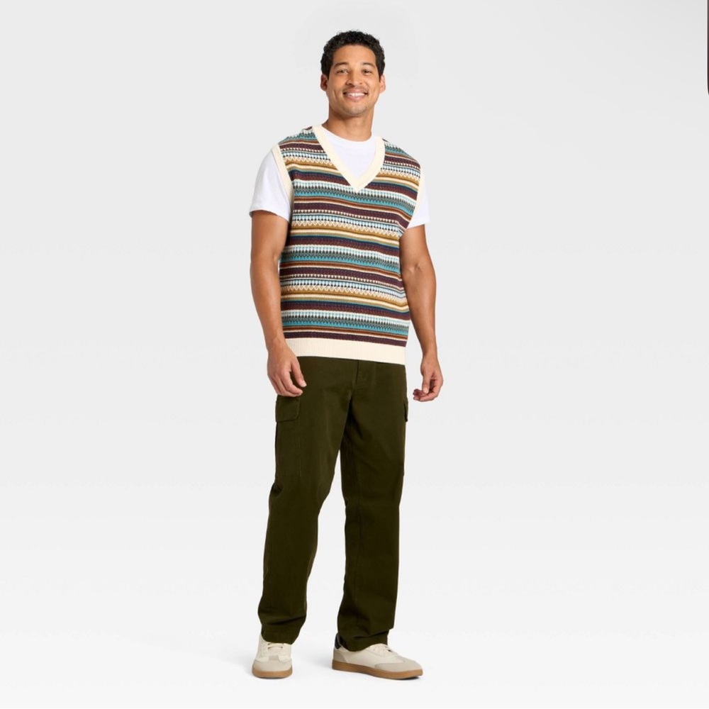 NWT GoodFellow Striped Knit Sweater Vest men’s sz XXL